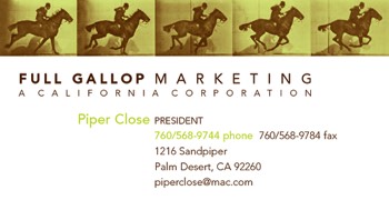  Full Gallop Business Card 